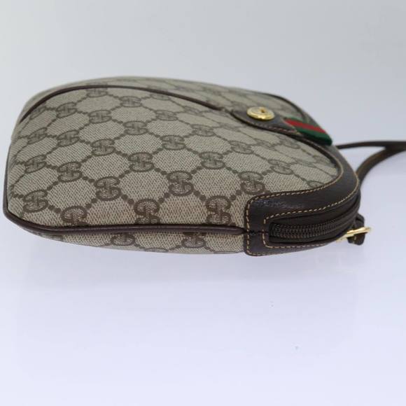 GUCCI GG Canvas Web Sherry Line Shoulder Bag PVC Beige Green Red Auth ep5130 - Picture 5 of 16